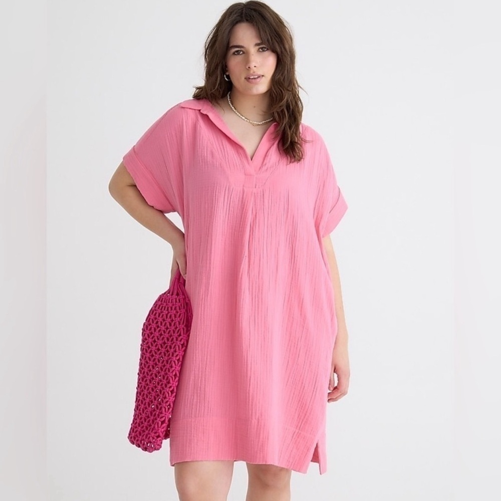 J Crew V-Neck Shirtdress in Soft Gauze
